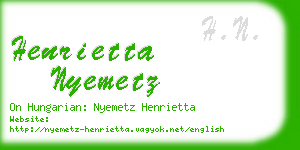 henrietta nyemetz business card